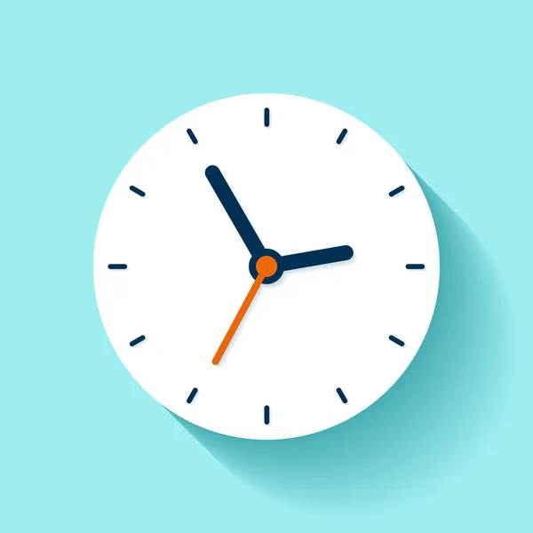 时钟图标在平坦的风格 定时器的颜色背景 商业观察 用于项目的矢量设计元素 — 图库矢量图片