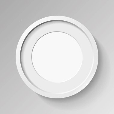 Passepartout gri arka plan, kenarlık için yaratıcı proje, model örnek, vektör tasarım nesnesi ile gerçekçi boş yuvarlak beyaz çerçeve