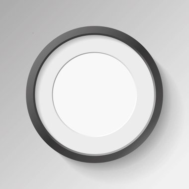 Passepartout gri arka plan, kenarlık için yaratıcı proje, model örnek, vektör tasarım nesnesi ile gerçekçi boş yuvarlak siyah çerçeve
