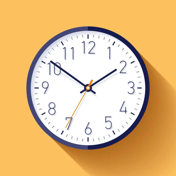 带有数字的平面样式的时钟图标 颜色背景上的计时器 商业观察 用于项目的矢量设计元素 — 图库矢量图片