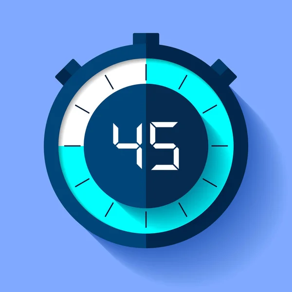 Icono Cronómetro Estilo Plano Temporizador Fondo Color Reloj Deportivo Elemento — Vector de stock