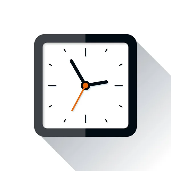 Squre Klokpictogram Vlakke Stijl Vierkante Timer Witte Achtergrond Zakelijke Horloge — Stockvector