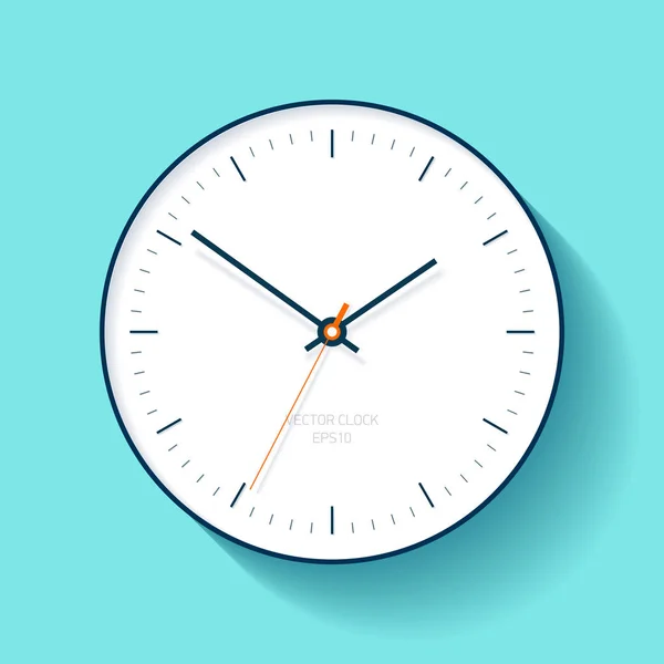 Icono Reloj Simple Estilo Plano Temporizador Minimalista Sobre Fondo Turquesa — Vector de stock