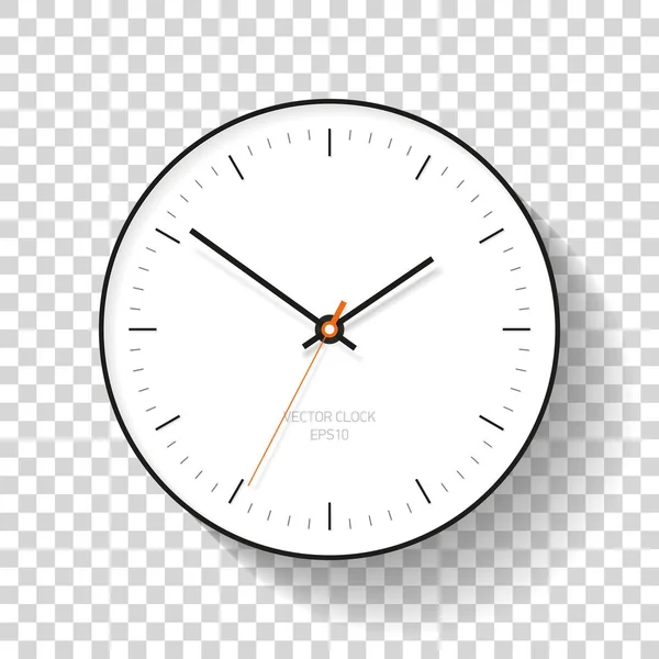 Eenvoudige Klokpictogram Vlakke Stijl Minimalistische Timer Transparante Achtergrond Zakelijke Horloge — Stockvector