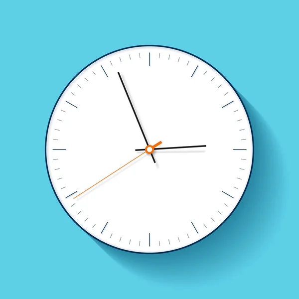 简单的时钟图标在平面风格 简约定时器在蓝色背景 商业观察 您项目的矢量设计元素 — 图库矢量图片