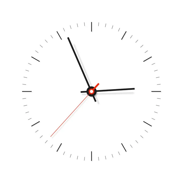 Eenvoudige Klok Minimalistische Timer Witte Achtergrond Zakelijke Horloge Vector Ontwerpelement — Stockvector