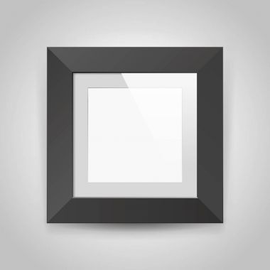 Passepartout gri arka plan, kenarlık için yaratıcı proje, model örnek, resim duvarda, vektör tasarım nesnesi üzerinde gerçekçi boş squre siyah çerçeveli