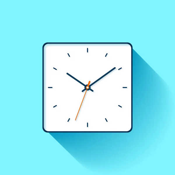 Düz Stil Saat Simgesi Mavi Arkaplanda Kare Zamanlayıcı Saati Projeniz — Stok Vektör