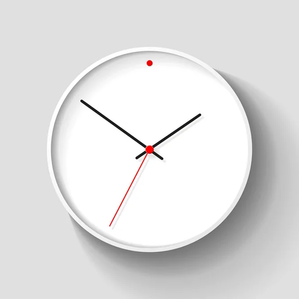 Eenvoudige Wand Klok Realistische Stijl Minimalistische Timer Lichte Achtergrond Zakelijke — Stockvector