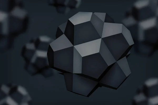 Birim Polihedron Siyah Yıldız Vektör Nesnesi Bulanık Şekiller Geometri Formları — Stok Vektör