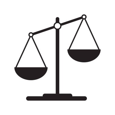 Simgeyi düz ölçeklendirir. Terazi sembolü, denge işareti. Projeniz için vektör tasarım ögesi