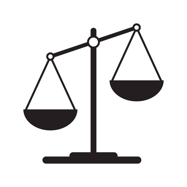 Scales icon in flat style. Libra symbol, balance sign. Vector design element for you project