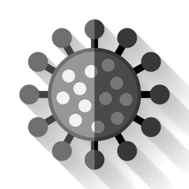 Düz stil virüs ikonu. Bakteri vektör çizimi. Projeniz için tıbbi sembol