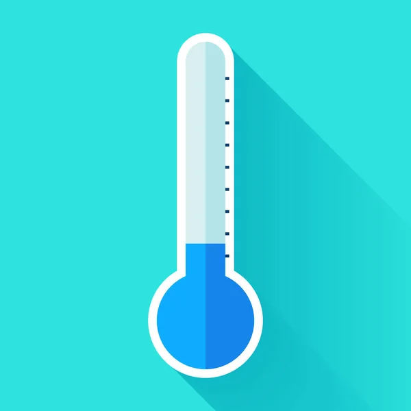 Cold Thermometer Flat Style Lowtemperature Design Object Color Background Vector — Stock Vector