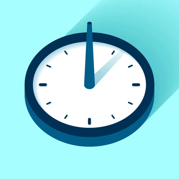 Reloj Reloj Sol Icono Estilo Plano Temporizador Fondo Color Reloj — Vector de stock