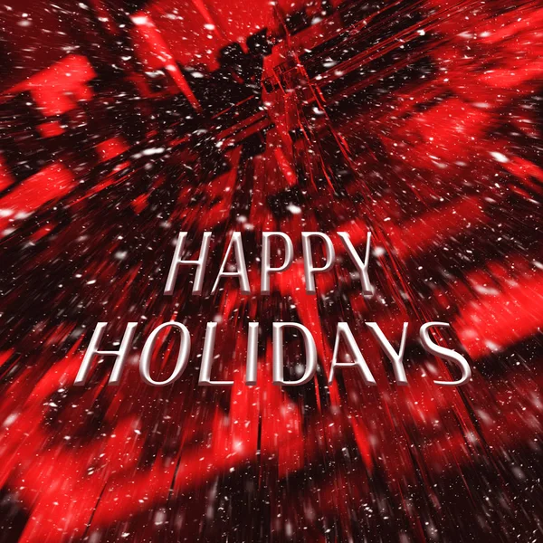 Natale felici vacanze carta geomicromatica rossa — Foto Stock
