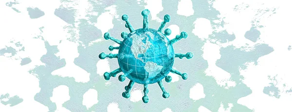 Coronavirus Engolindo Mundo Com Silhuetas Vítimas Fundo — Fotografia de Stock