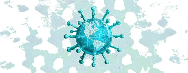 Coronavirus Uppslukande Världen Med Offer Silhuetter Bakgrunden Royaltyfria Stockfoton