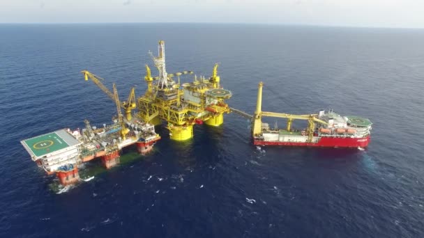 Plataforma Perforación Puerto Remolque Plataforma Petrolífera — Vídeo de stock