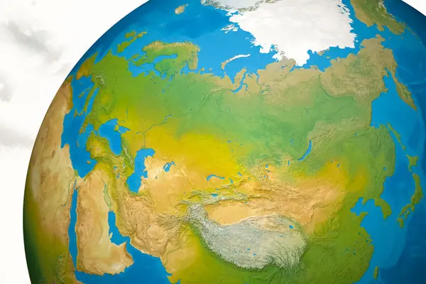 惑星地球、地球のイラスト世界の物理的な地図. — ストック写真