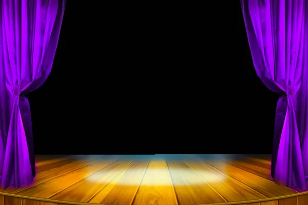 Cortina de teatro e iluminación en el escenario. Ilustración de la cortina del teatro . — Foto de Stock