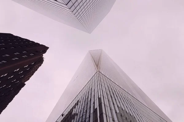 Olha Para Arranha Céus Nova Iorque Construção Edifícios Altos — Fotografia de Stock