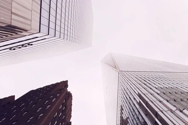 Olha Para Arranha Céus Nova Iorque Construção Edifícios Altos — Fotografia de Stock