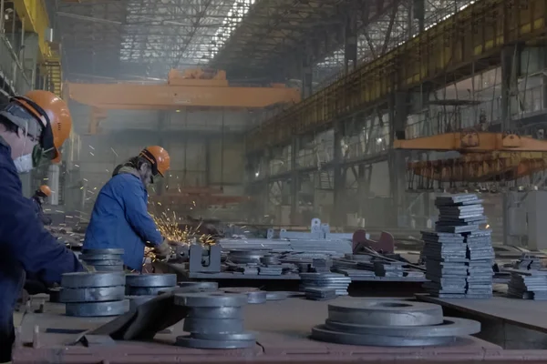 Novorossiysk Rusland Mei 2018 Scheepsbouw Interne Laswerkplaats Montage Van Metalen — Stockfoto