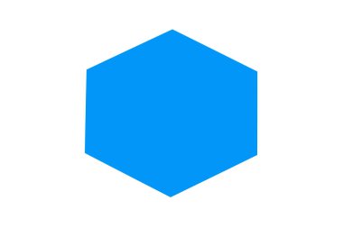 Mavi Decahedron. beyaz zemin üzerinde mavi geometrik figür.