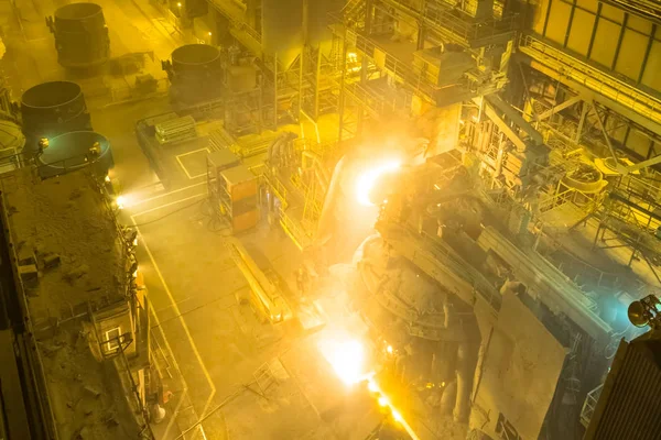 Vlamboogoven Stalen Smeltende Plant Metalen Gieterij — Stockfoto