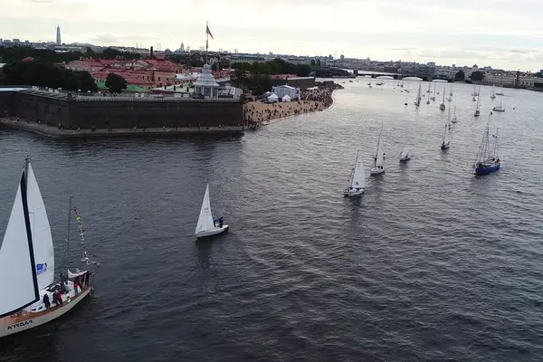 Petersburg Rusko Července 2017 Festival Jachty Petrohradu Řece Neve Plachetní — Stock fotografie