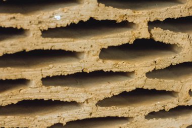 İçi boş tuğla örnekleri. Tuğla fabrikası.