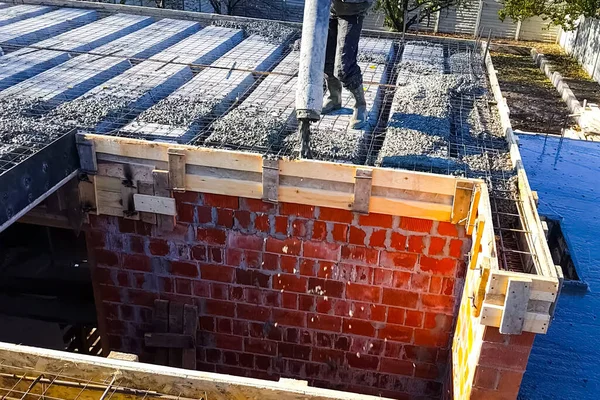 Bouw Van Vloeren Tussen Verdiepingen Tijdens Bouw Van Een Appartementencomplex — Stockfoto