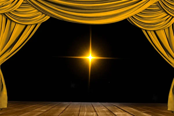 舞台上のカーテンや照明 劇場の幕のイラスト — ストック写真