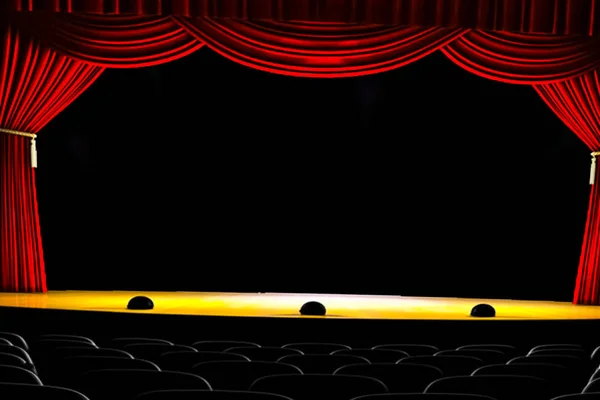 Rideau Théâtre Éclairage Sur Scène Illustration Rideau Théâtre — Photo