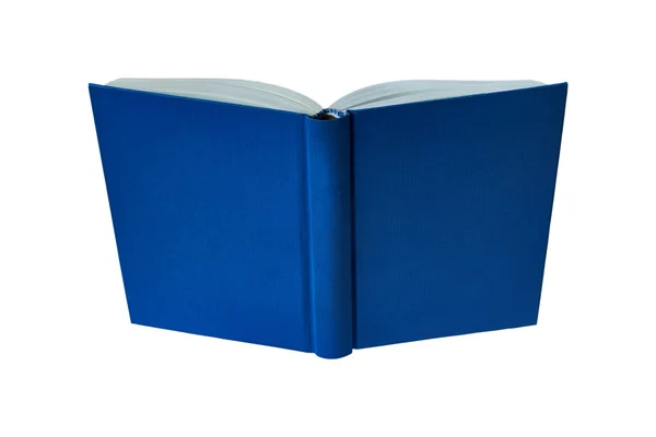 Opened book with blue hard cover — Stock Photo, Image