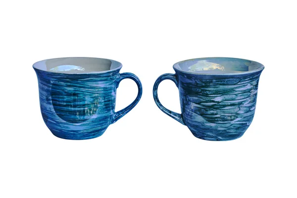 iki mavi kahve bardağı