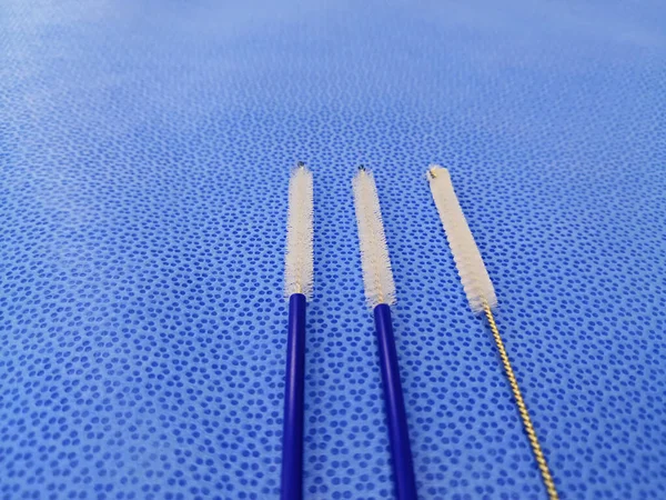 Channel Cleaning Brushes Antimicrobial Nylon Bristles Feature Acrylic Tip — Stock Photo, Image