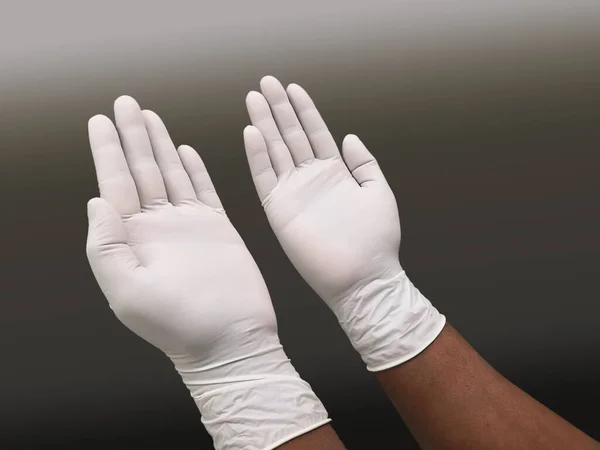Стерильная Перчатка Руке Перед Операцией — стоковое фото