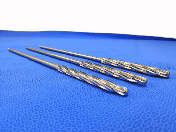 Closeup Image Stainless Steel Surgical Drill Bits — Stock Photo, Image