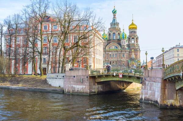 The way to the Cathedral on Spilled blood in St Petersburg — Stock Photo, Image