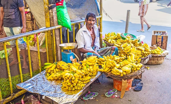 Banana seller in Fose Market — Stock Photo, Image