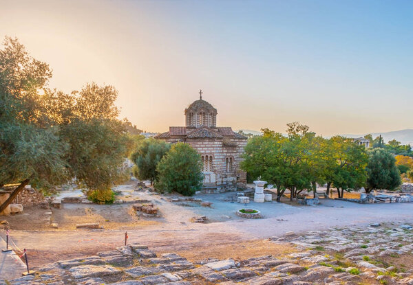 Ancient Agora on sunset
