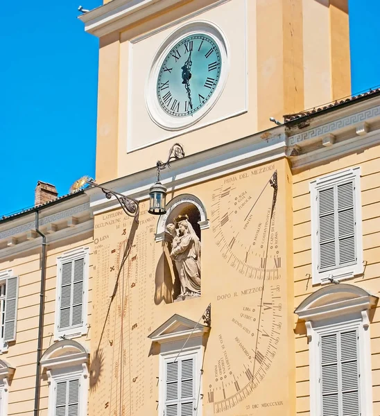 The clock tower of Governor Palace in Parma — Stock Photo, Image