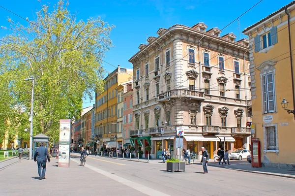 Die garibaldi-straße in parma — Stockfoto