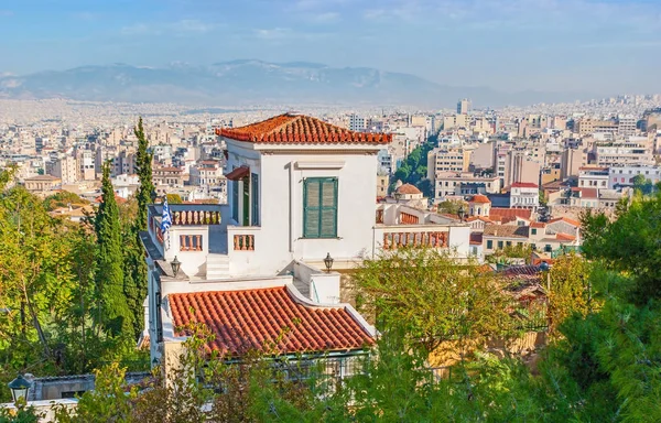 La vista sobre el centro de Atenas — Foto de Stock