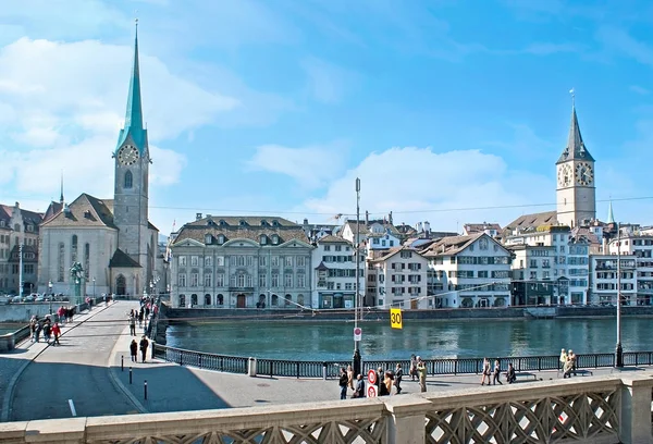 The banks of Limmat river — Stock Photo, Image