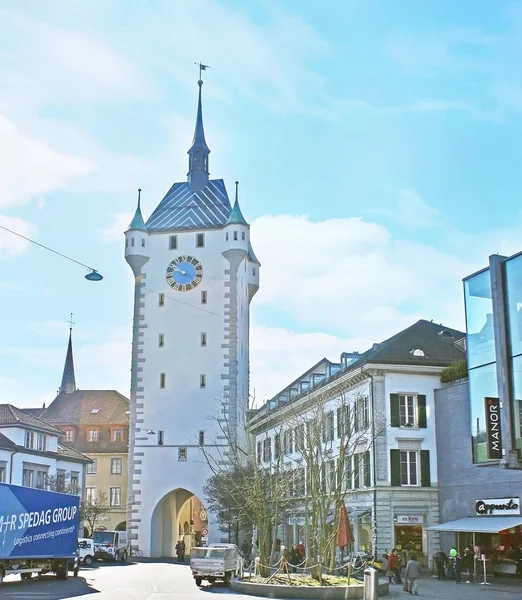 De middeleeuwse defensieve toren in Baden — Stockfoto