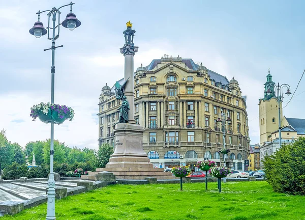 The view from Mickiewicz square in Lvov — Stock Photo, Image