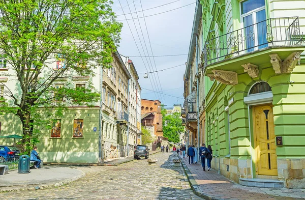De rustige straat van Lvov — Stockfoto
